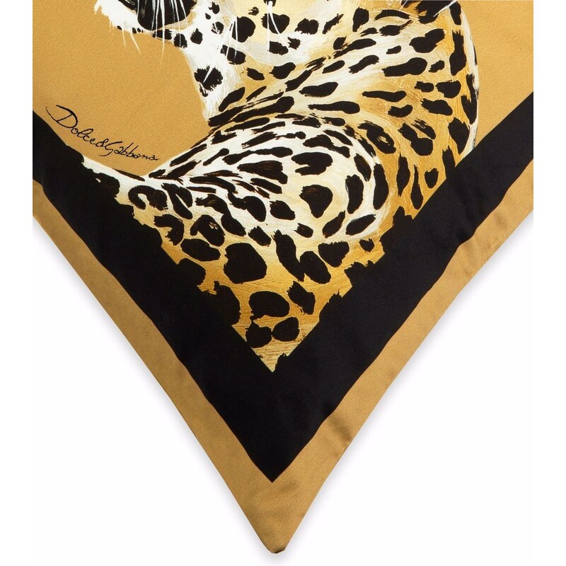 Dolce & Gabbana medium Leopardo-print duchesse cotton cushion - Yellow