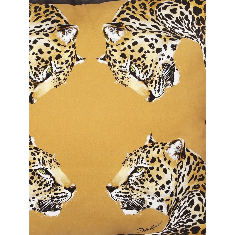 Dolce & Gabbana medium Leopardo-print duchesse cotton cushion - Yellow