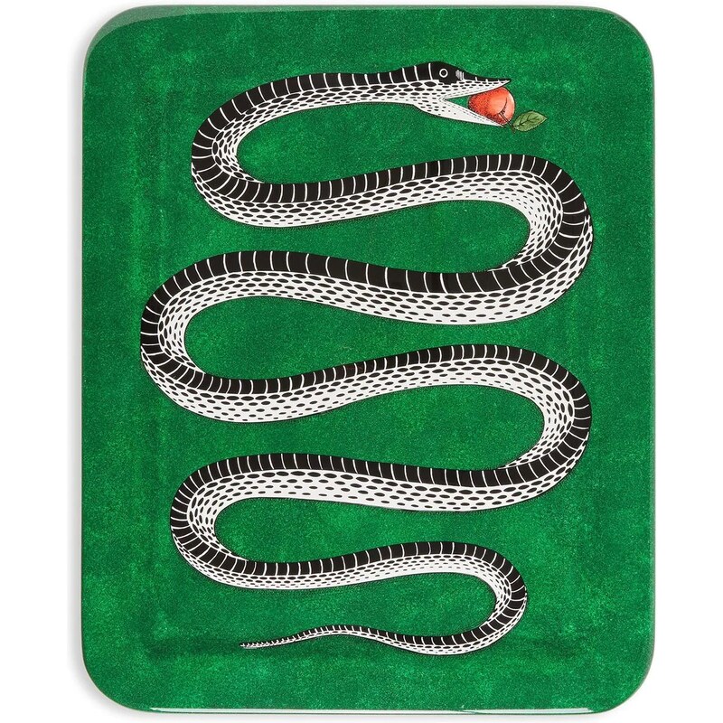 Fornasetti Serpente wool tray - Green
