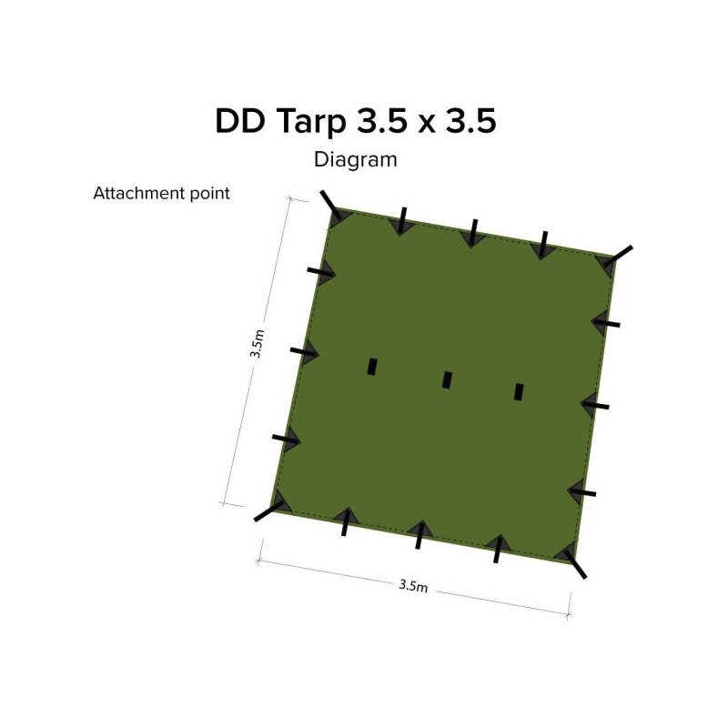 Tenda 3.5 m × 3.5 m DD Hammocks Forest Green