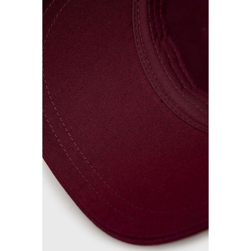 Armani Exchange șapcă din bumbac culoarea bordo, cu imprimeu
