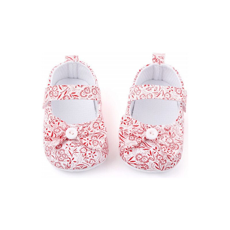 Pantofiori albi cu floricele rosii