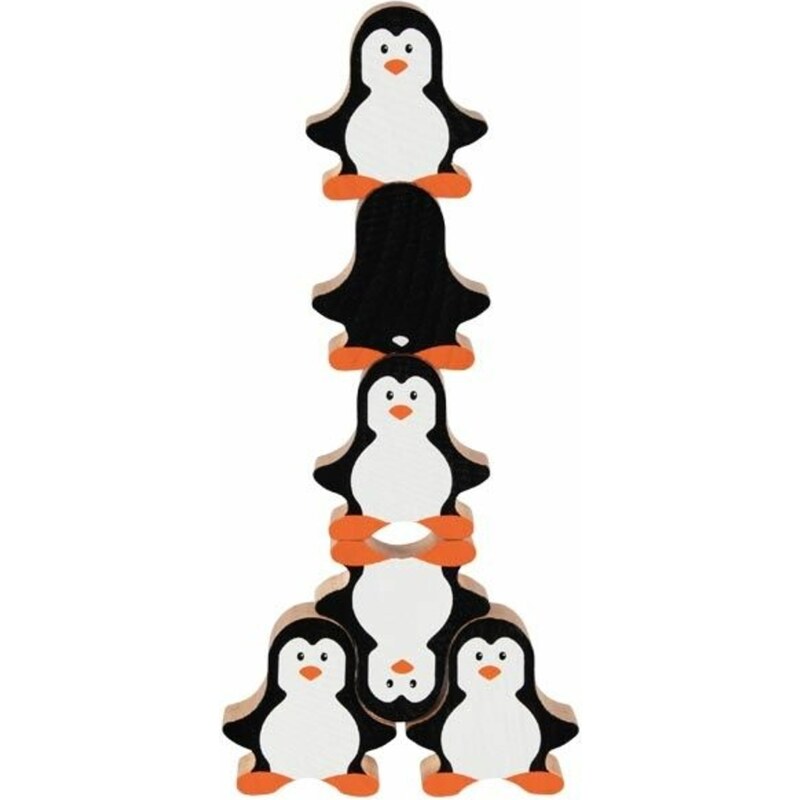 Goki Lemn joc de pliere - pinguini, 18ks