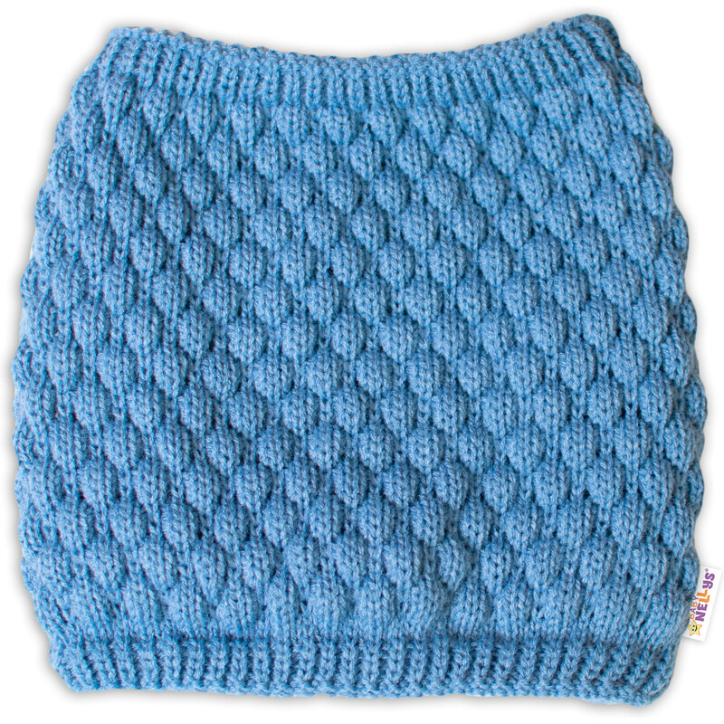 BABY NELLYS Batic tricotat / horn - albastru