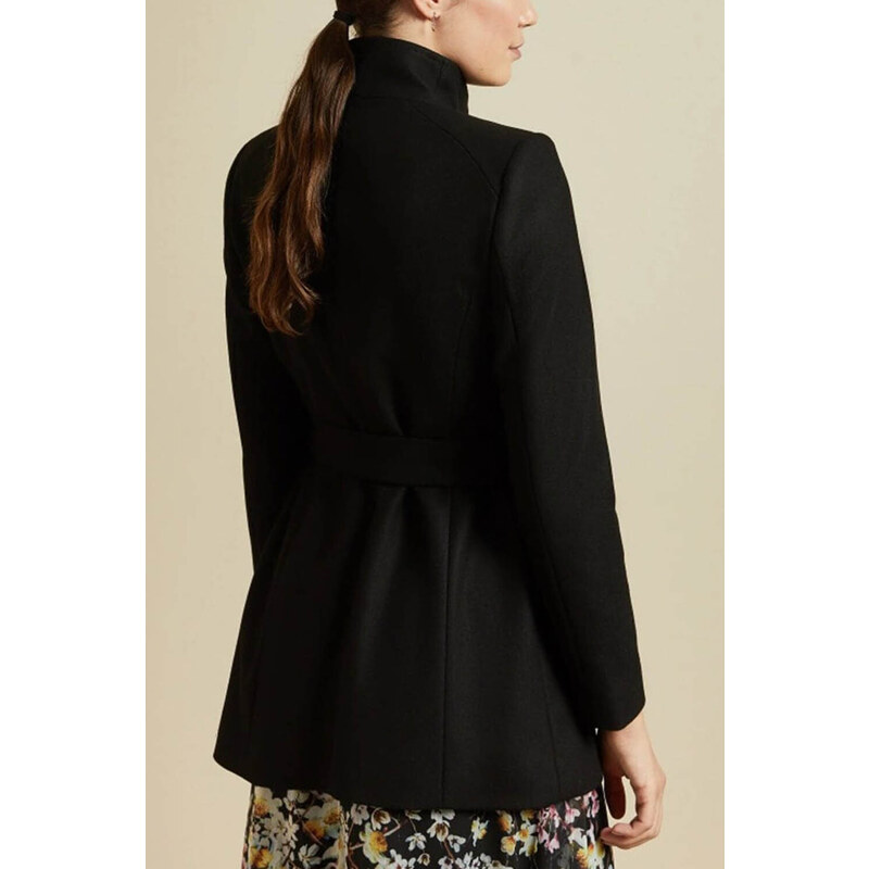 TED BAKER Palton Rosess Short Belted Wool Wrap 249308 black
