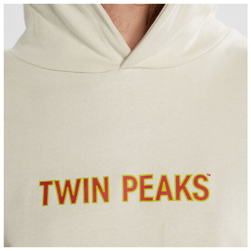 Dedicated Hoodie Sundborn Twin Peaks Logo Oat White