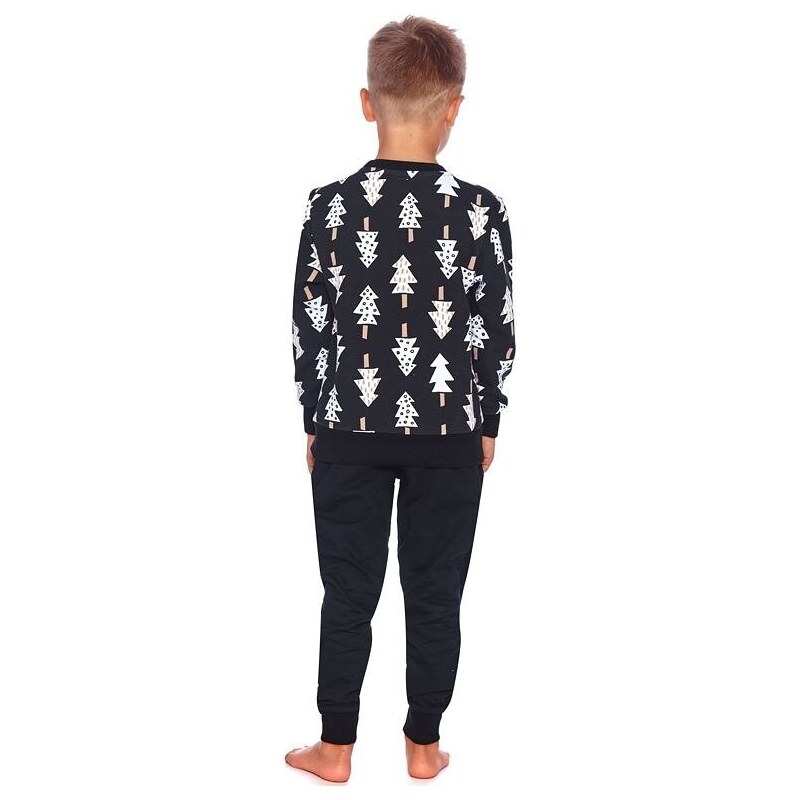 DN Nightwear Pijama neagră pentru copii Zuna Crăciun
