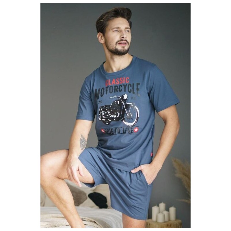 DN Nightwear Pijama pentru bărbați Mario albastru