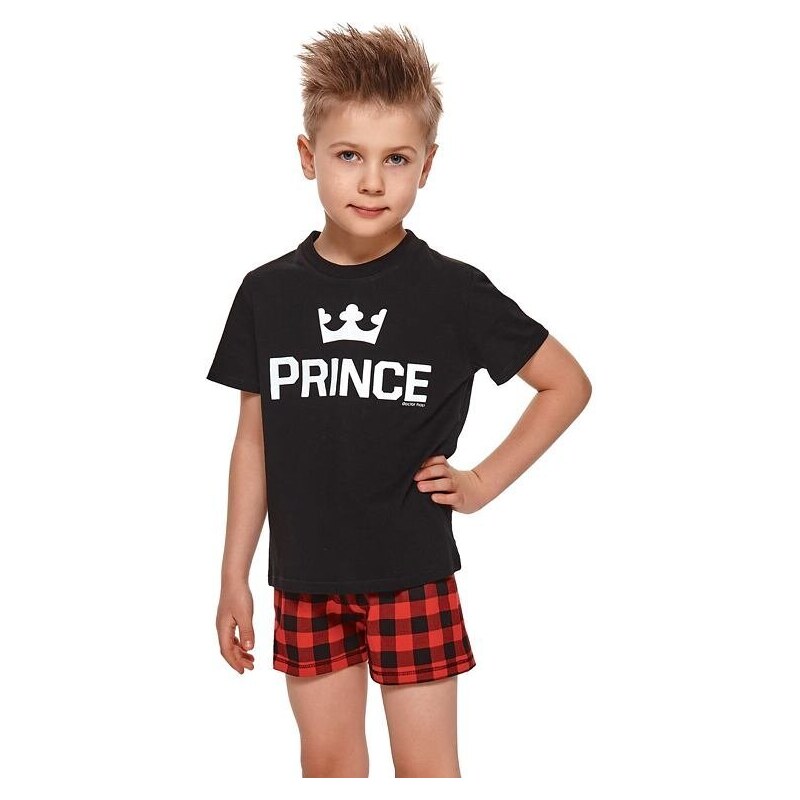 DN Nightwear Pijama scurta pentru băieți Prince negru