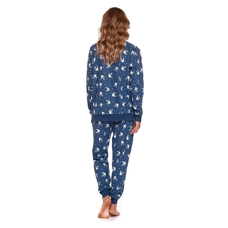 DN Nightwear Compleu femei Padme albastru cu rândunici