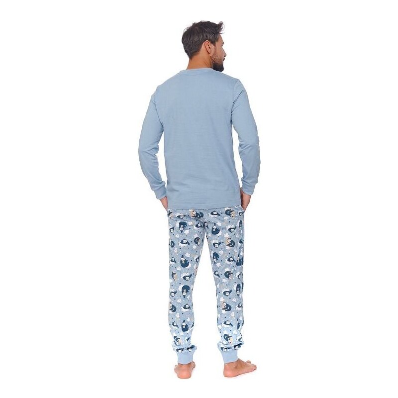 DN Nightwear Pijamale bărbați Dreams albastru deschis