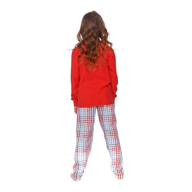 DN Nightwear Pijamale fete Flow roșu smile