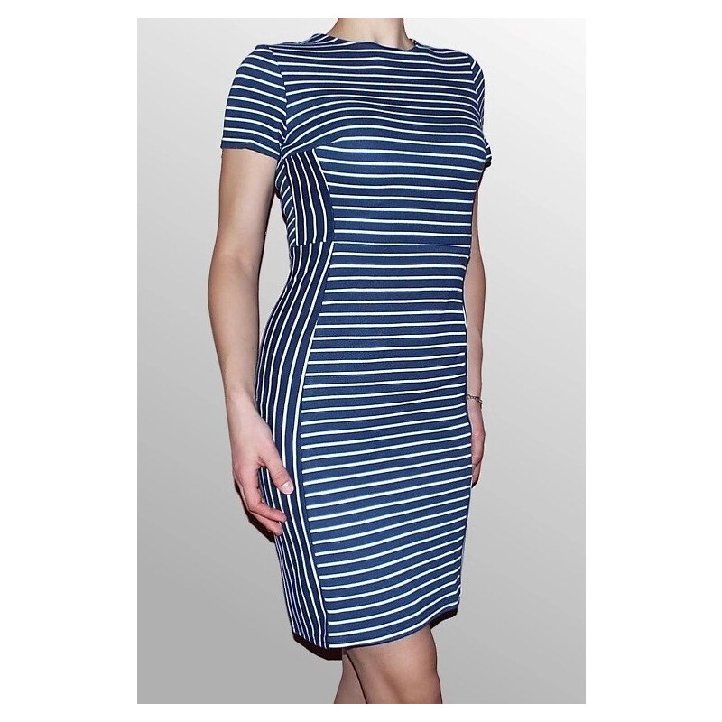 Rochie dama casual in dungi - Navy dress