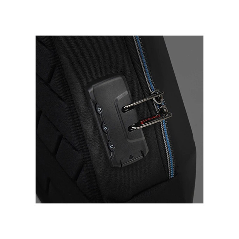 OEM Rucsac pentru barbati Aliencross GT1472, multifunctional: antifurt, cu port USB si cifru, albastru