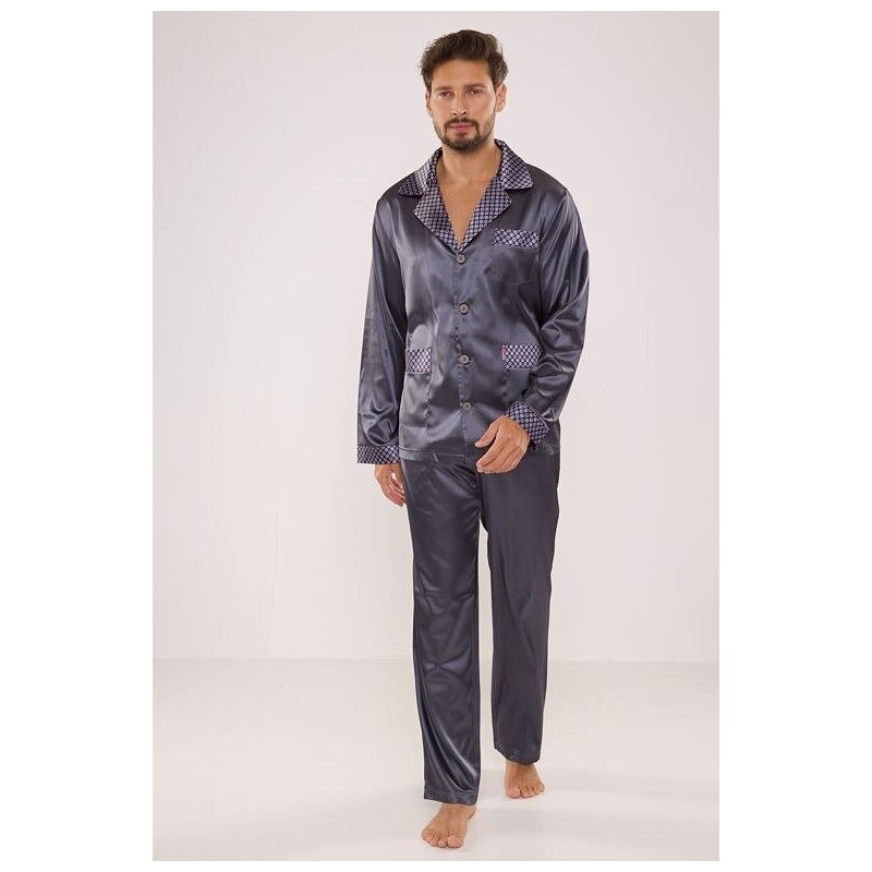 De Lafense Pijamale bărbați din satin Adam gri