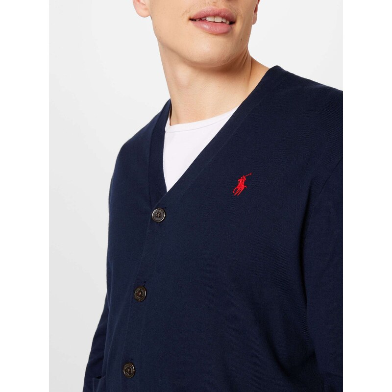 Polo Ralph Lauren Geacă tricotată bleumarin / roșu