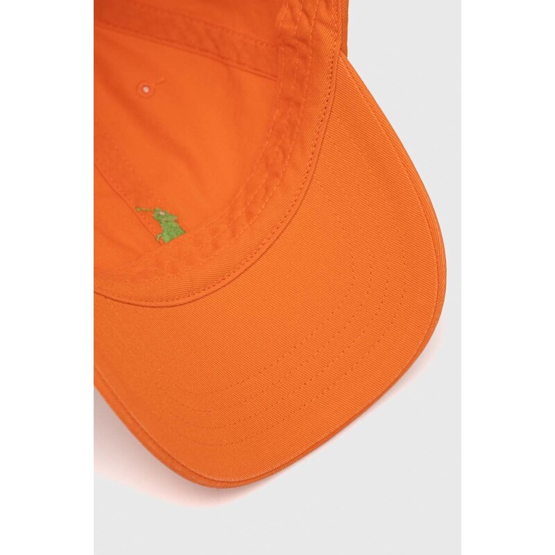 Polo Ralph Lauren șapcă de baseball din bumbac culoarea portocaliu, cu imprimeu 710667709