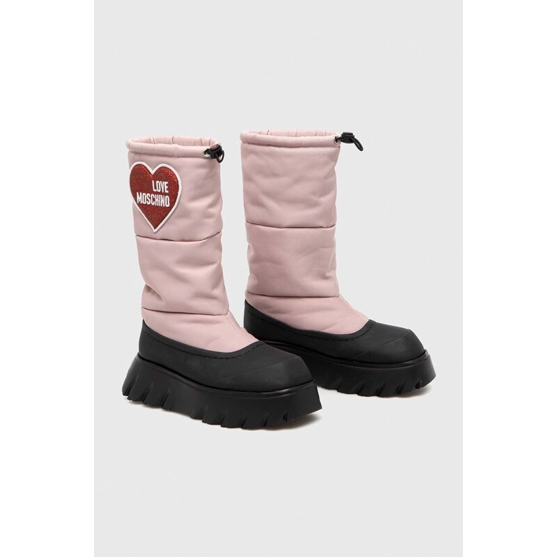 Love Moschino cizme de iarna culoarea roz