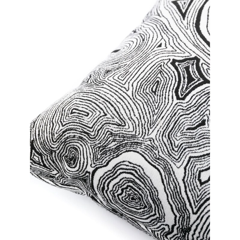 Fornasetti Malachite-print outdoor cushion (40cm) - Black