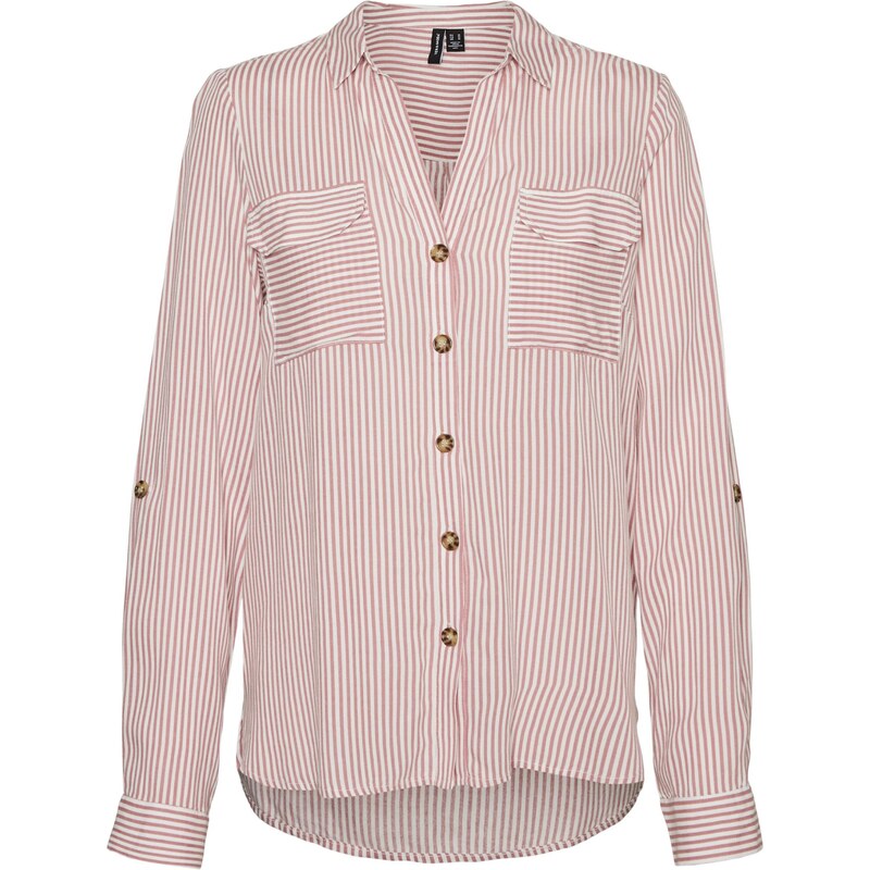 VERO MODA Bluză 'VMBumpy' roz pal / alb