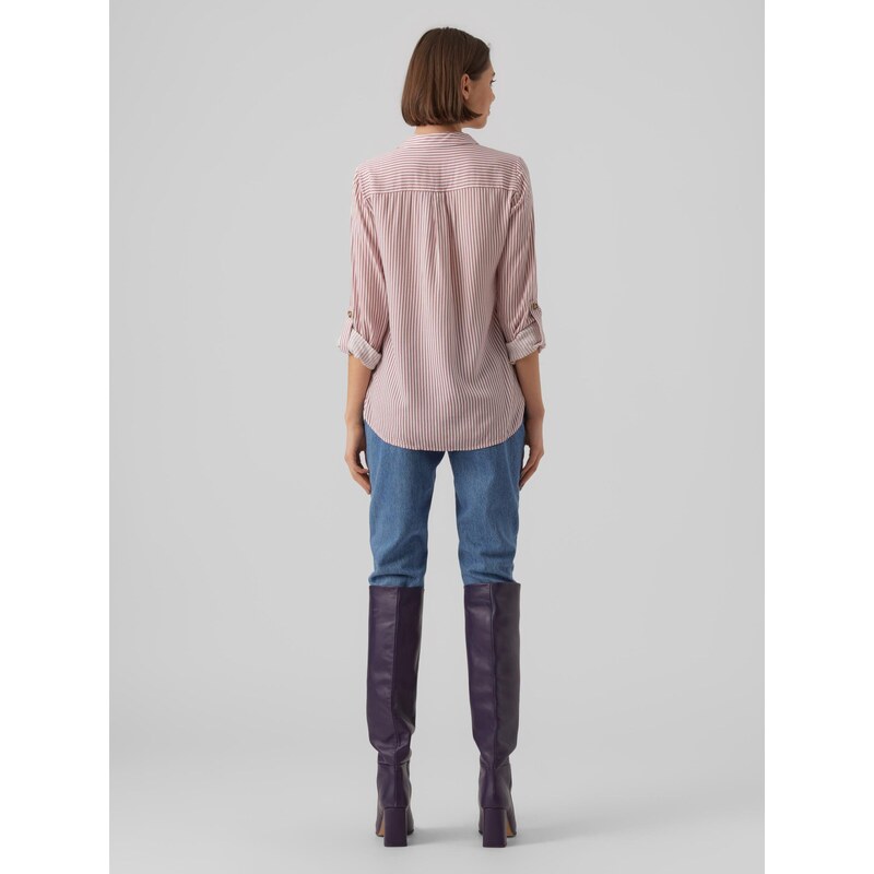 VERO MODA Bluză 'VMBumpy' roz pal / alb