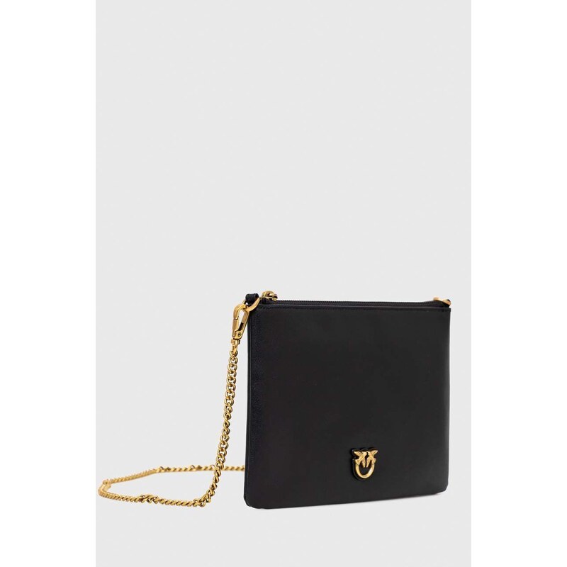 Pinko poseta de piele culoarea negru