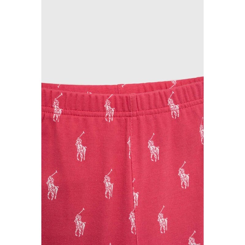 Polo Ralph Lauren pijamale de bumbac pentru copii culoarea roz, modelator