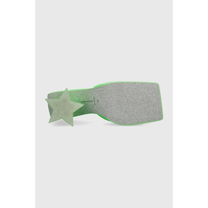 Chiara Ferragni papuci CF3132_041 femei, culoarea verde, cu toc drept, CF STAR HEEL 85