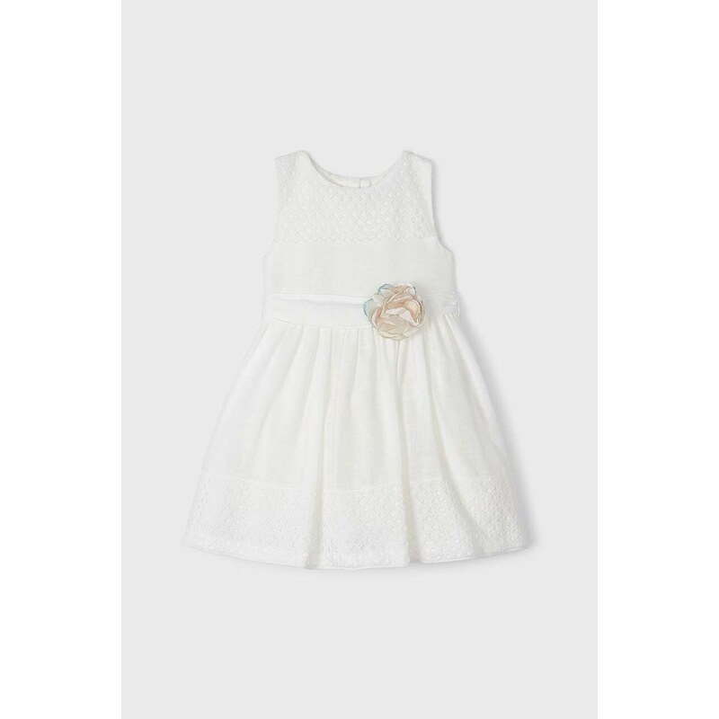 Mayoral rochie fete culoarea alb, mini, evazati