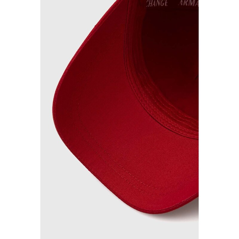 Armani Exchange șapcă de baseball din bumbac culoarea rosu, cu imprimeu