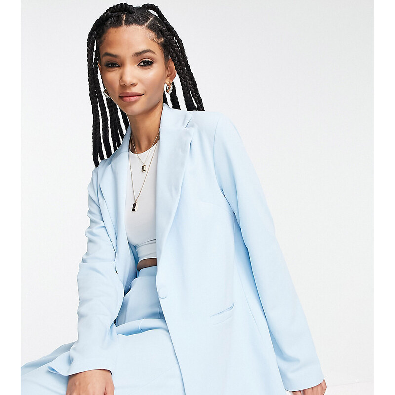 ASOS Tall ASOS DESIGN Tall jersey slouchy suit blazer in pale blue