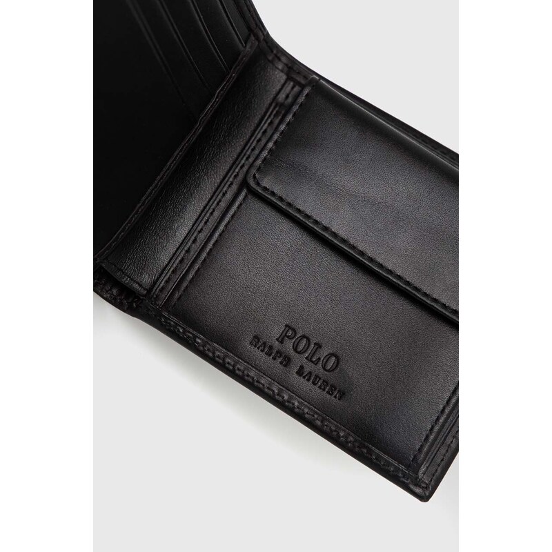 Polo Ralph Lauren portofel de piele bărbați, culoarea negru 405898356