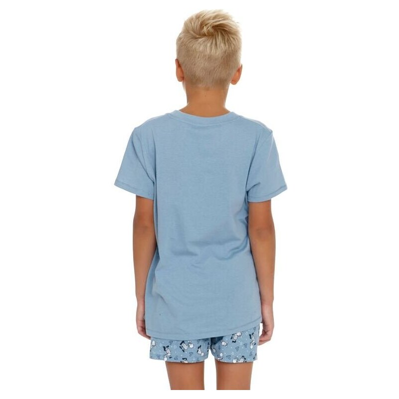 DN Nightwear Pijamale copii Stay positive albastru deschis