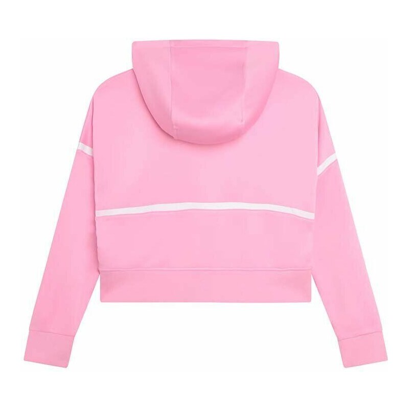 Karl Lagerfeld bluza copii culoarea roz, cu glugă, neted