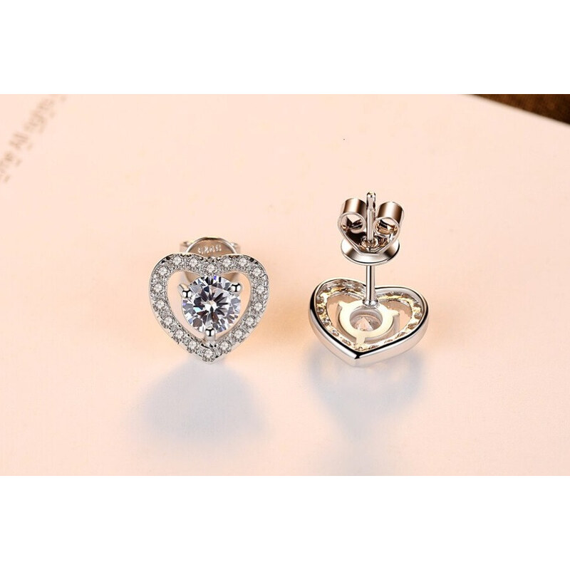 ArgintBoutique Set de bijuterii din argint în forma de inima in stil vintage SET118A