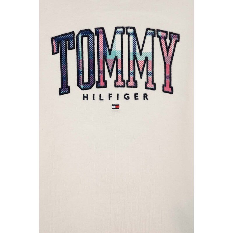 Tommy Hilfiger bluza copii culoarea bej, cu imprimeu