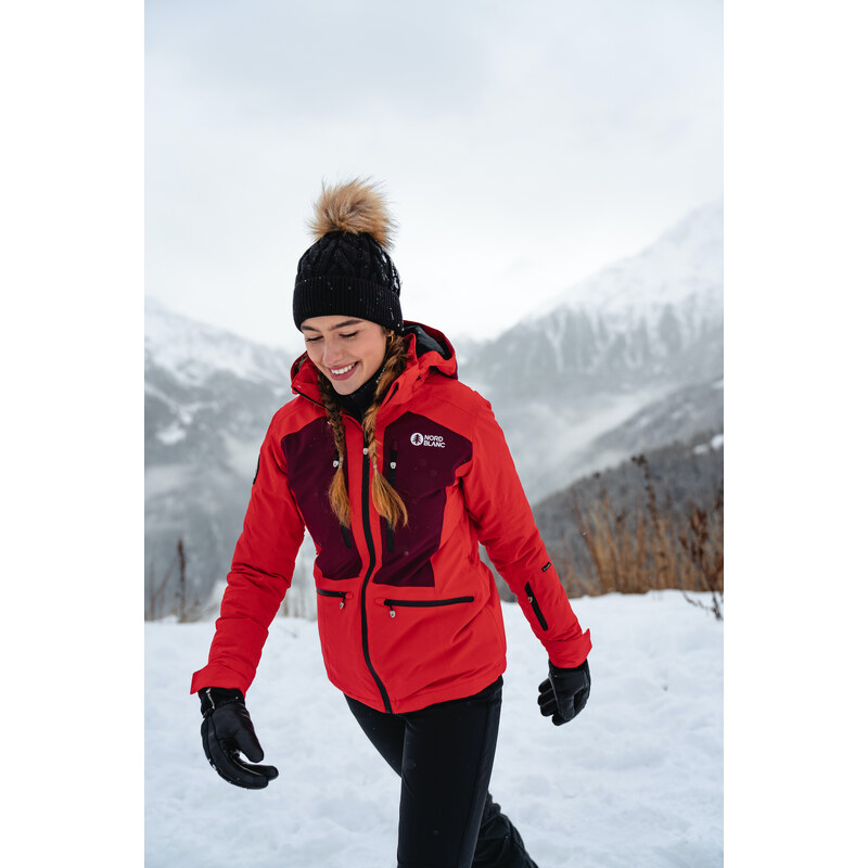 Nordblanc Geacă de schi roșie pentru femei SNOW-SQUALL