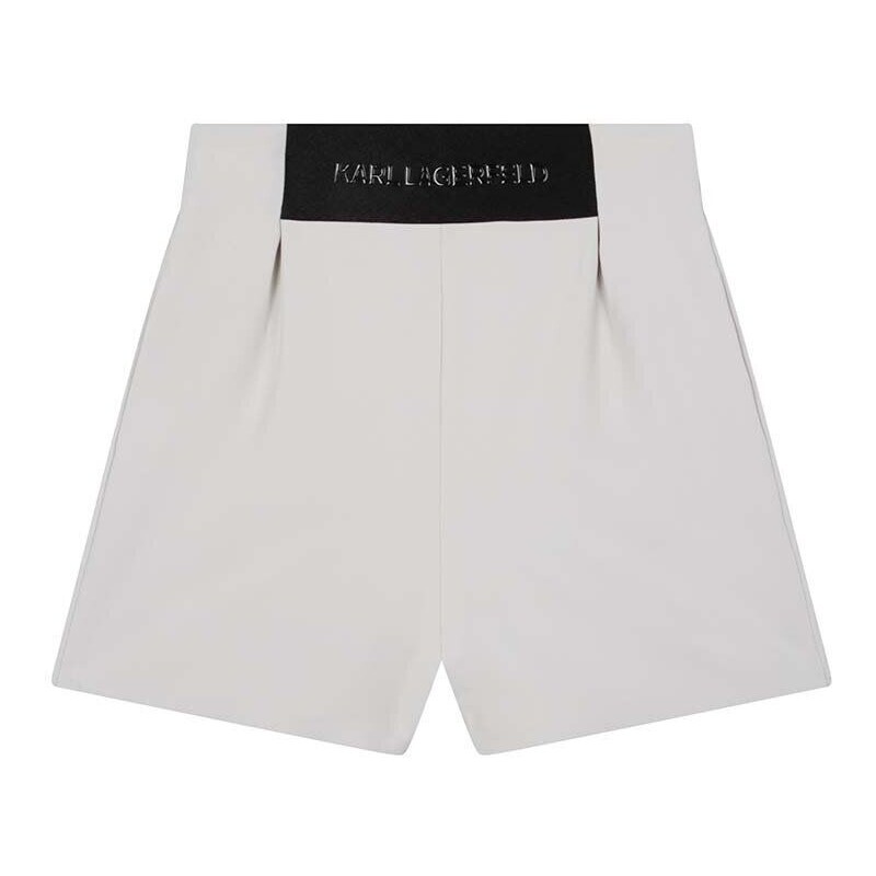 Karl Lagerfeld pantaloni scurti copii culoarea bej, neted