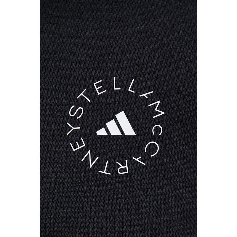 adidas by Stella McCartney bluză trening culoarea negru, cu glugă, uni HR2214