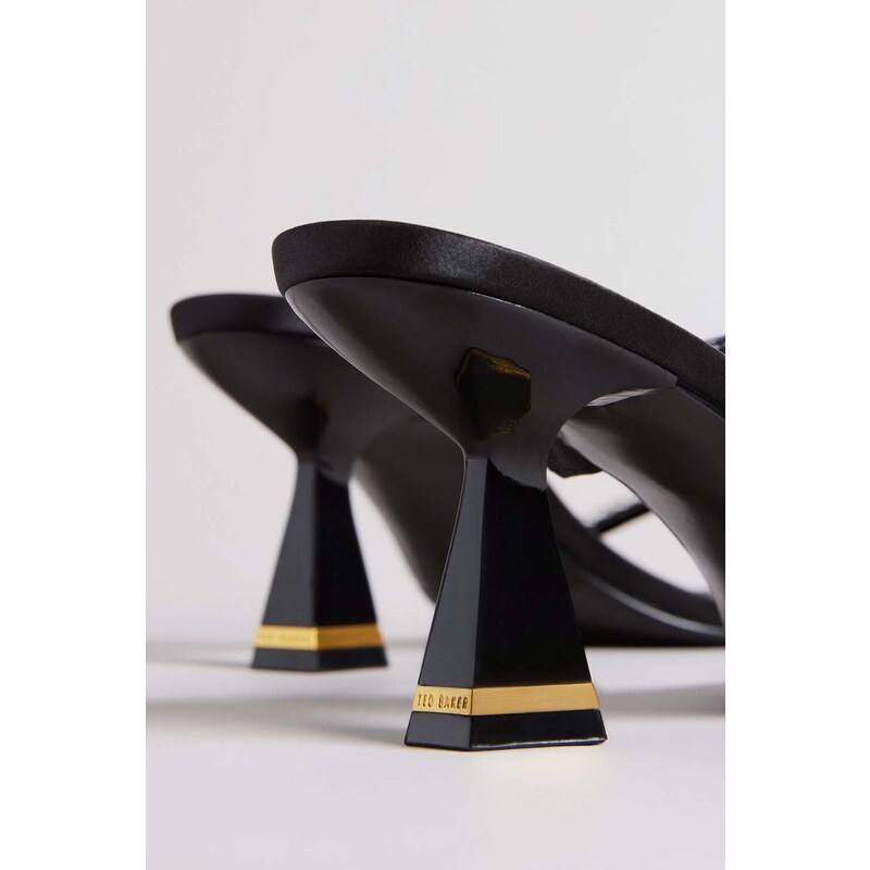 TED BAKER Mules Rinita Diamante Satin Mule Heel Sandal 70Mm 267692 black