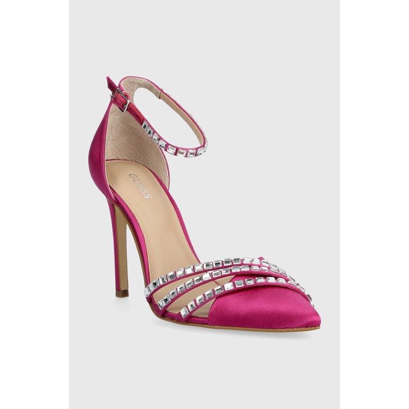 Guess pantofi cu toc GADELLA culoarea roz, FL6GDL SAT08