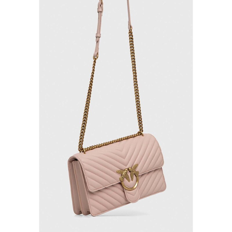 Pinko poseta de piele culoarea roz, 100941 A0GK