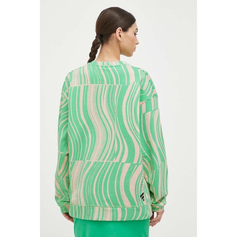 adidas by Stella McCartney hanorac de bumbac femei, culoarea verde, modelator