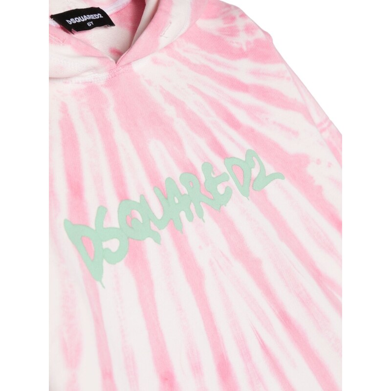 Dsquared2 Kids tie-dye print logo hoodie - Pink