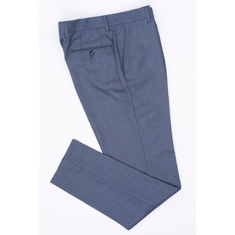 Escudo Pantaloni barbati stofa slim bleu-pepit