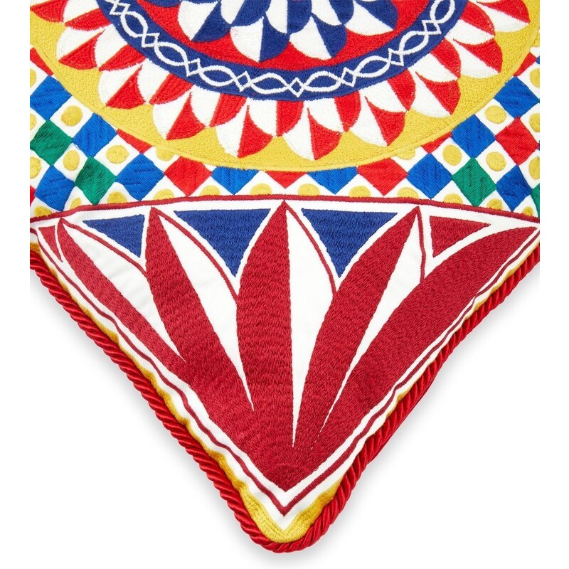Dolce & Gabbana geometric-embroidered medium cushion
