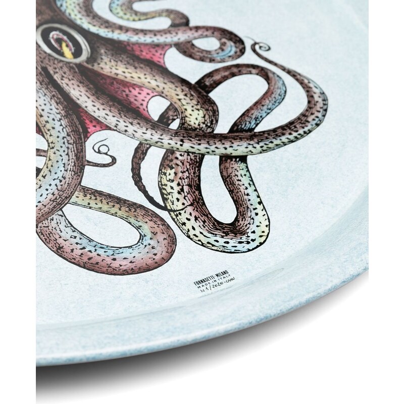 Fornasetti Polipo octopus-print tray - Blue