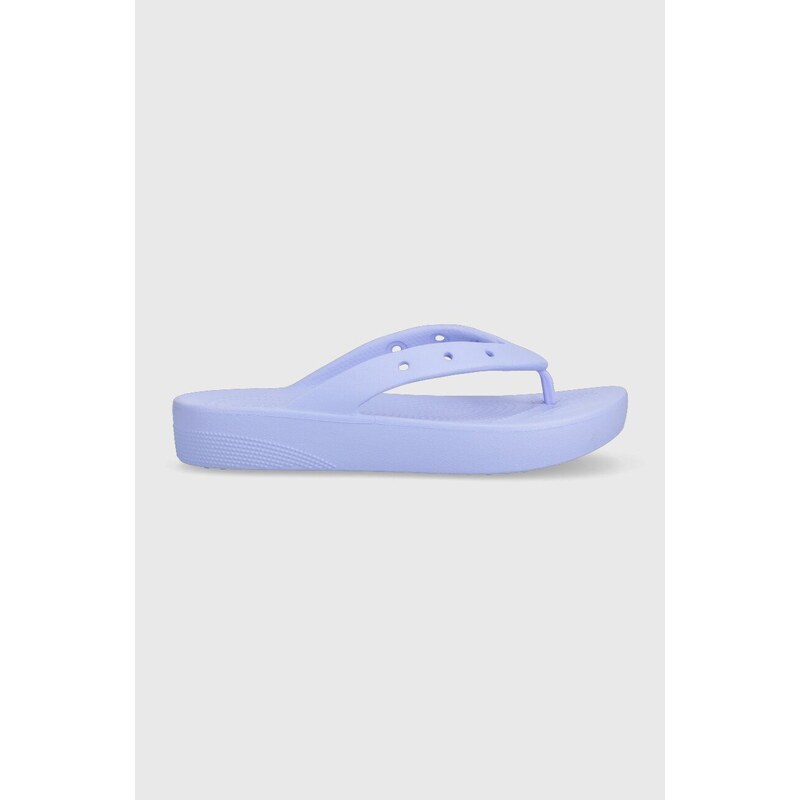 Crocs șlapi Classic Platform Flip femei, culoarea violet, cu platforma, 207714 207714.5Q6-5Q6