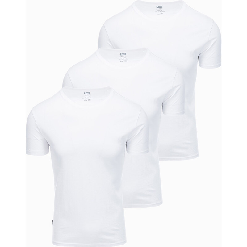 Ombre BASIC Set de 3 tricouri din bumbac BASIC - alb V10 Z30