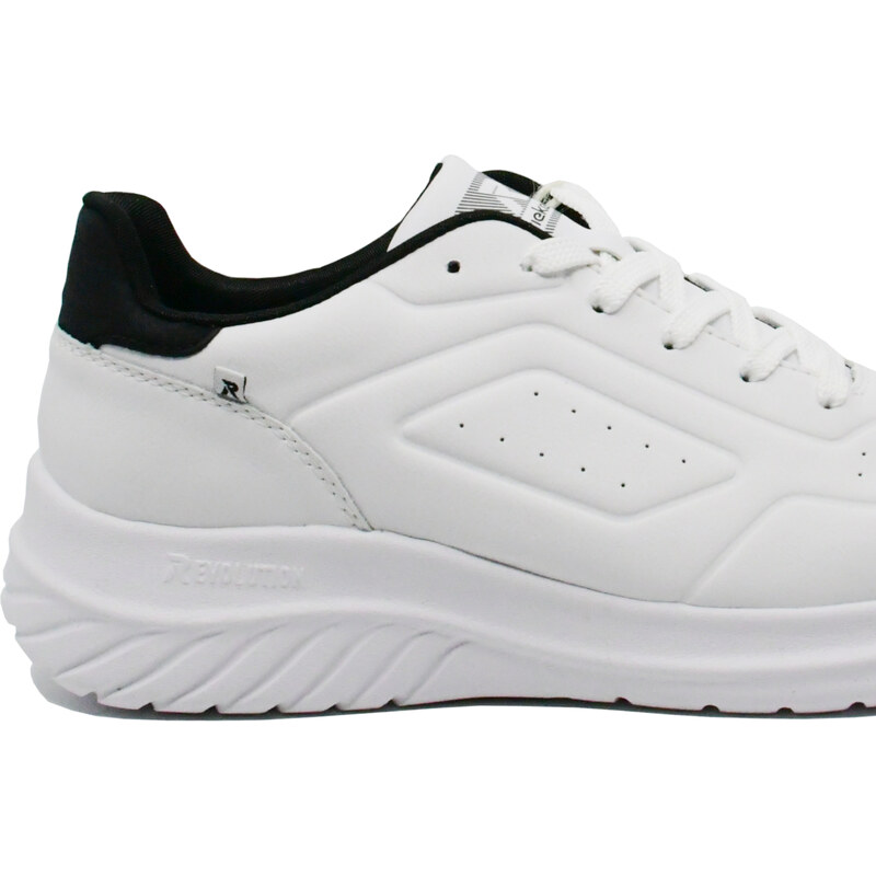 Pantofi sport Rieker Revolution albi din piele naturala RIKU0501-80